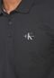 Camisa Polo Calvin Klein Jeans Reta Logo Preta - Marca Calvin Klein Jeans