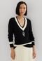 Blusa Tricot Lauren Ralph Lauren Ajustada Logo Preto - Marca Lauren Ralph Lauren