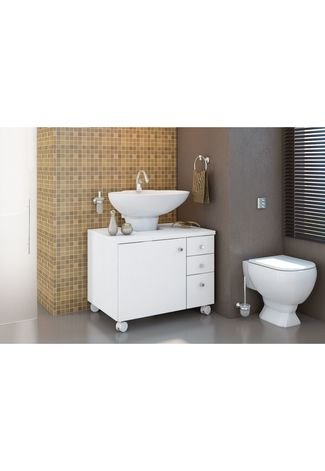 Gabinete Banheiro Branco Textura Albatroz