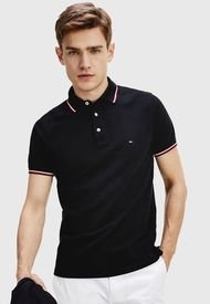Polera Tommy Hilfiger TOMMY TIPPED SLIM POLO Negro - Calce Slim Fit
