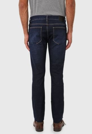 Calça Jeans Calvin Klein Slim Pespontos Azul-Marinho