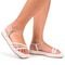 Sandália Feminina Plataforma Bico Quadrado CM Calçados de Tira Brilho Strass Branco - Marca Monte Shoes