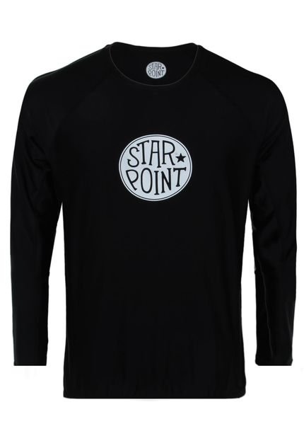 Camiseta Manga Longa Star Point Recorte Logo Preta - Marca Star Point