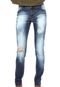 Calça Jeans Triton Fátima Skinny Puídos Azul - Marca Triton