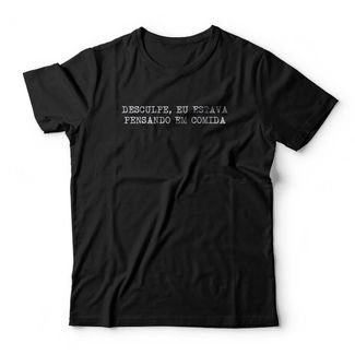Camiseta Pensando Em Comida - Preto