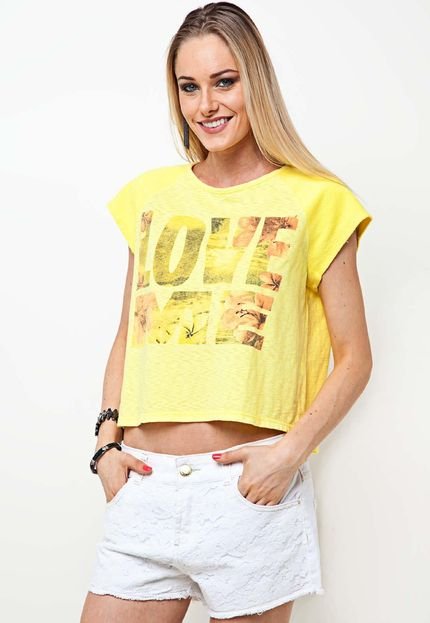 Camiseta Sommer Clássica Love Me Amarela - Marca Sommer