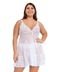 Camisola IMI Lingerie Sem Bojo Em Tule E Renda Com Calcinha Plus Size Aurora Branco - Marca IMI LINGERIE