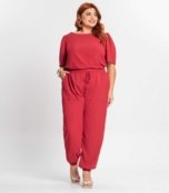 Calça Jogger Feminina Plus Size Secret Glam Vermelho - Marca Secret Glam