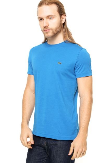 Camiseta Manga Curta Lacoste Bordado Azul - Marca Lacoste