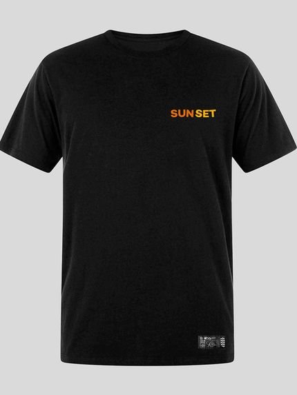 Camiseta Preta Plus Size Masculina Sunset Back Prime WSS - Marca WSS Brasil