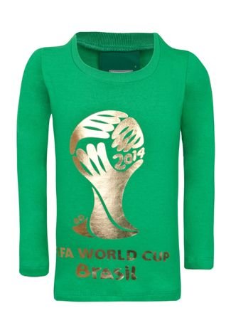 Camiseta Licenciados Copa do Mundo Fifa Ouro Juvenil Verde