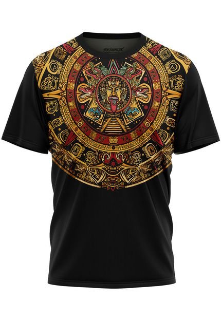 Camiseta Masculina Etnica Tribal Asteca 1 - Marca Over Fame