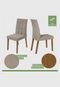 Conjunto Mesa Nevada Slim 100 Tampo de Vidro 4 Cadeiras Odara Rovere Naturale/Off-White/Veludo Naturale Creme Móveis Lopas - Marca Móveis Lopas