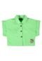 Camisa Cropped em Sarja Gloss Verde - Marca Gloss