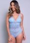 Body Feminino Vekyo Sexy Renda Transparente Azul Claro - Marca VEKYO