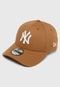 Boné Aberto New Era Snapback New York Yankees Aba Curva Caramelo - Marca New Era
