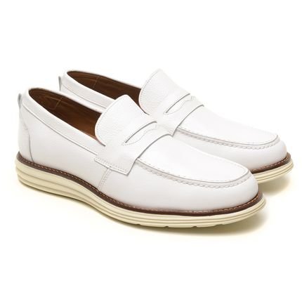 Sapato Casual Masculino em Couro Oxford Confort Zafrem Branco - Marca ZAFREM