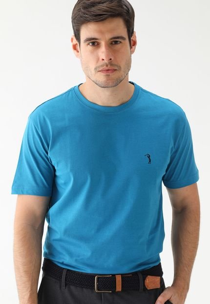 Camiseta Aleatory Reta Logo Bordado Azul - Marca Aleatory