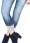 Calça Jeans Uber Jeans Skinny Cropped Pedraria Azul - Marca U Uberjeans