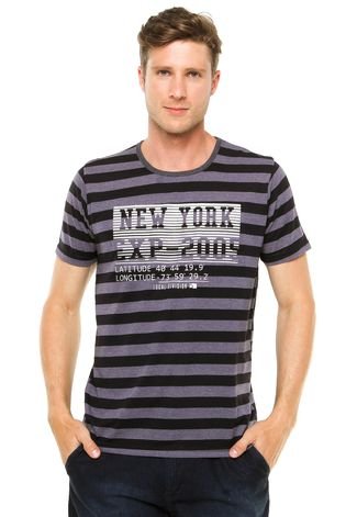 Camiseta Local New York Listras Azul/Prata