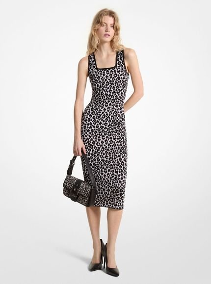 Vestido Leopardo Canelado Mt481q1eya057 - Marca Michael Kors