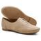 Oxford Feminino Sapato Casual Couro Costurado à Mão Brogue Bico Redondo Amarração Casual Areia - Marca Walk Easy