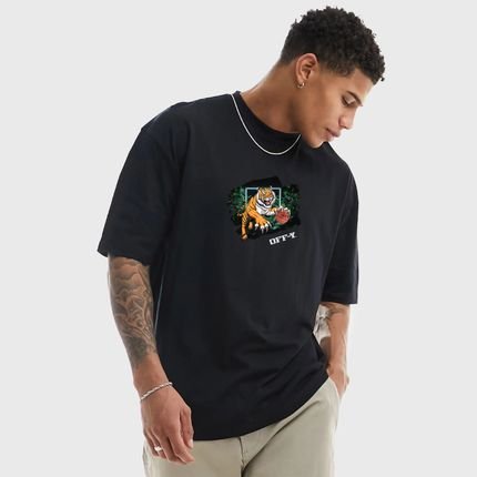 Camiseta Oversized Streetwear Basketbol Tiger Preta Off-Y  - Marca Prison