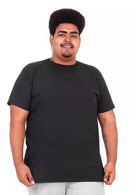 Camiseta Masculina Plus Size Básica Techmalhas Preto - Marca TECHMALHAS