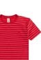 Camiseta Infantil Bordado Com Listras Vermelho - Marca VIDA COSTEIRA