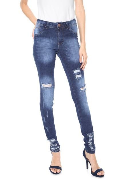 Calça Jeans GRIFLE COMPANY Skinny Destroyed Azul - Marca GRIFLE COMPANY