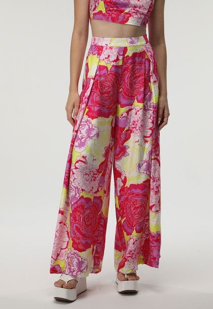 Calça Vero Moda Pantalona Floral Rosa - Marca Vero Moda