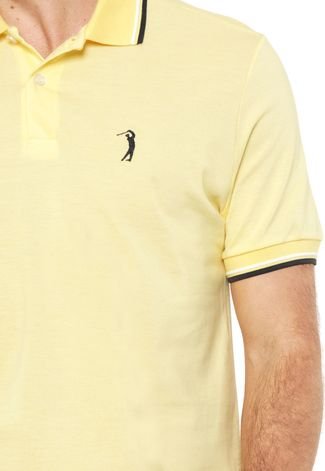 Camisa Polo Aleatory Reta Logo Amarela