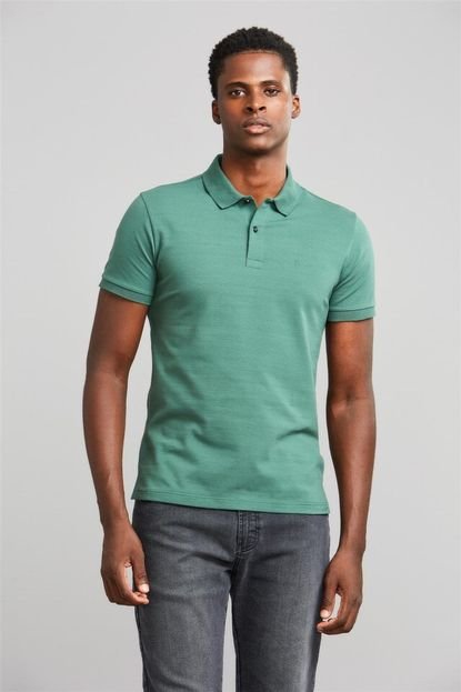 Polo Manga Curta Premium Malha Slim Fit - Verde Alamo SGG HIGHSTIL - Marca HIGHSTIL