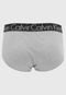 Kit 2pçs Cueca Calvin Klein Underwear Slip Logo Preta/Cinza - Marca Calvin Klein Underwear