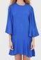 Vestido Colcci Curto Mangas Bufantes Azul - Marca Colcci