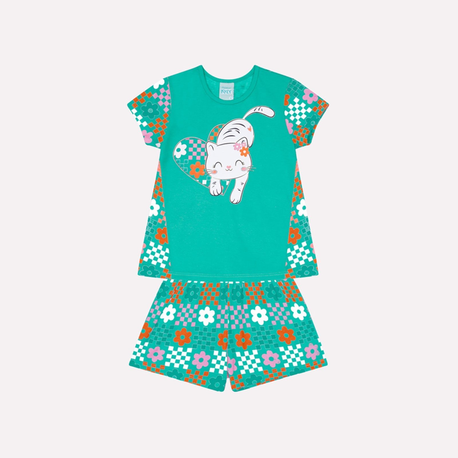 Pijama Brilha no Escuro Infantil Menina Kyly Verde - Marca Kyly