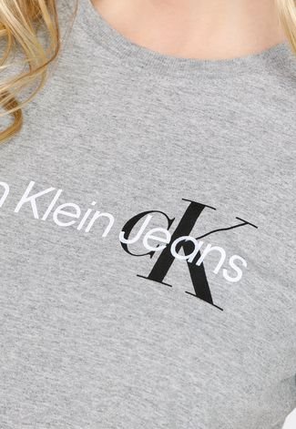 Camiseta Calvin Klein Jeans Logo Cinza