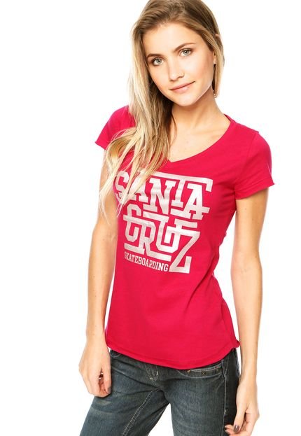 Camiseta Santa Cruz Estampa Rosa - Marca Santa Cruz