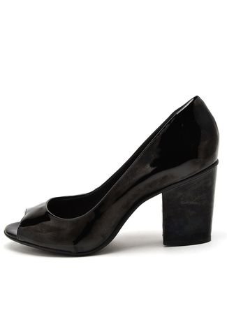 Peep Toe DAFITI SHOES Salto Grosso Preto - Compre Agora