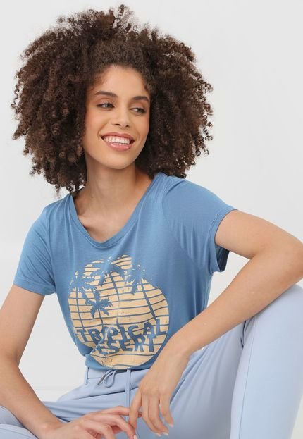 Camiseta MOB Tropical Desert Azul - Marca MOB