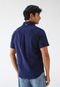 Camisa Linho Colcci Reta Logo Bordado Azul-Marinho - Marca Colcci