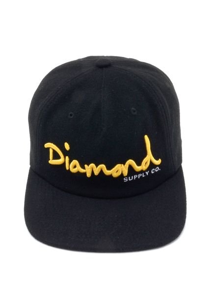 Boné Diamond Supply Co Og Script Unconst Preto - Marca Diamond Supply Co