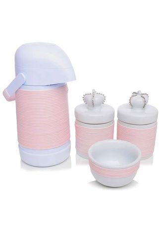 Kit Higiene Fit Detalhes Para Bebê Rosa