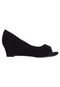 Peep Toe Via Marte Anabela Baixa Preto - Marca Via Marte