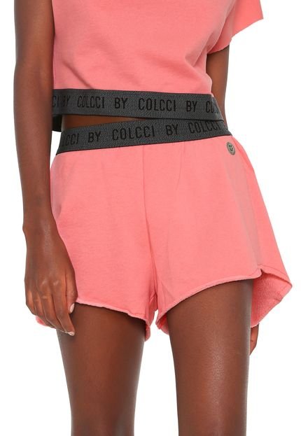 Short Colcci Fitness Lettering Rosa - Marca Colcci Fitness