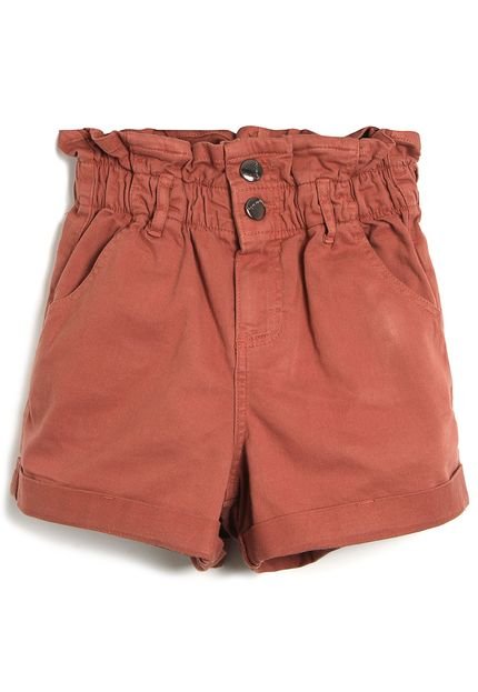 Short Sarja Lunender Menina Liso Laranja - Marca Lunender