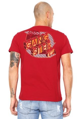 Camiseta Gangster Estampada Vermelha