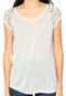 Blusa MOB Renda Mangas Curtas Off-White - Marca MOB