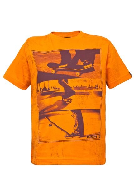 Camiseta Infantil Fatal Skate Laranja - Marca Fatal Surf