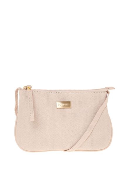 Bolsa Shoulder Couro Dumond Pequena Tramada Bege - Marca Dumond